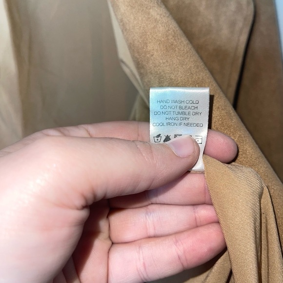 LOVERS + FRIENDS REVOLVE Tan Pierce Faux Suede Moto Jacket Size XS Neutral - Picture 6 of 9